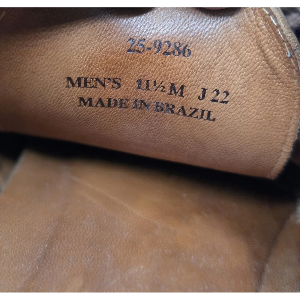 Johnston & Murphy Hollins Wingtip Dress Shoes Men's 11.5M Tan Brush Off Leather